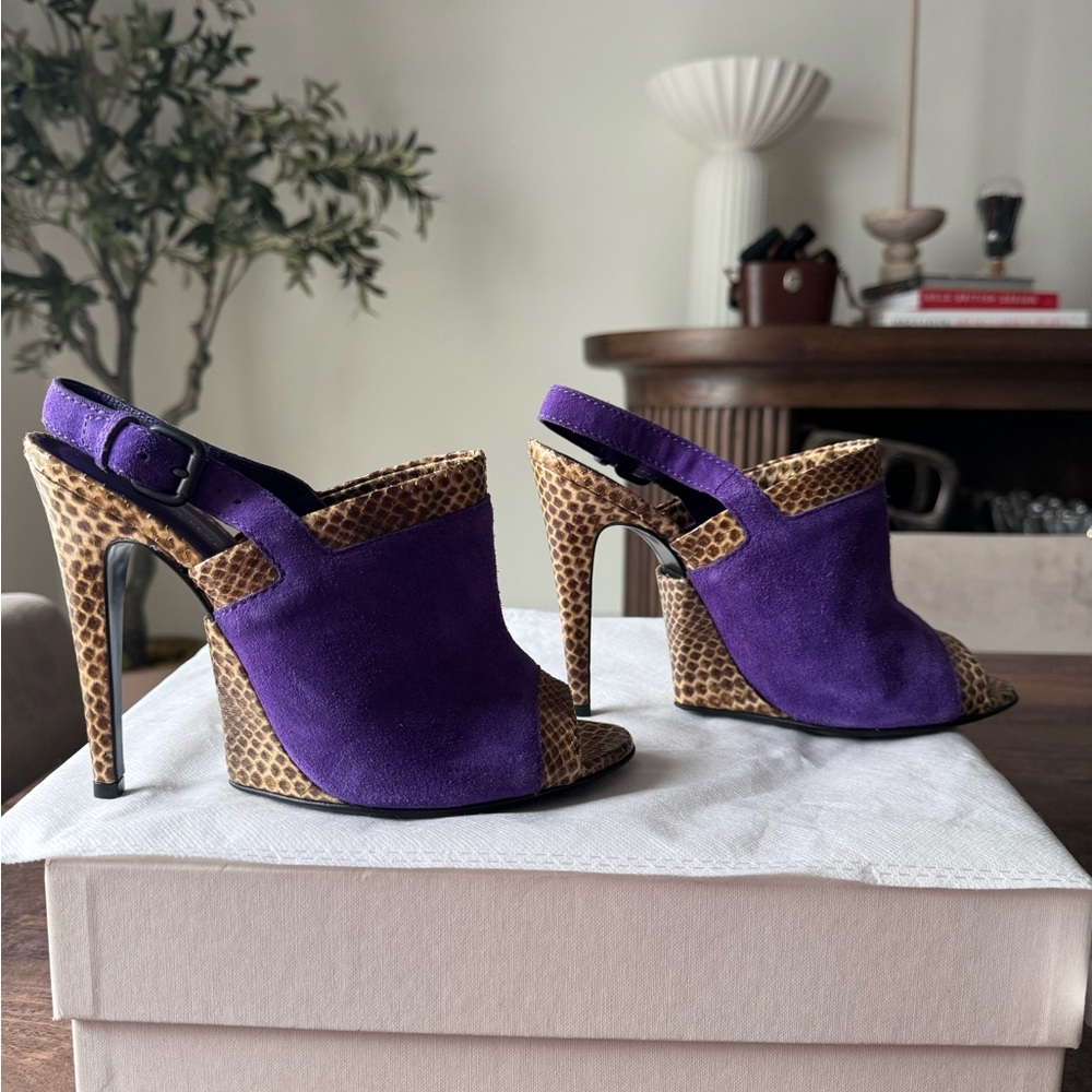 Bottega Veneta Suede Python Sandals - image 6